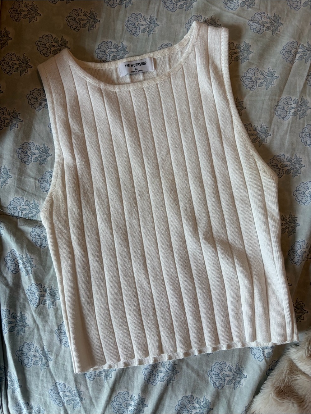 Workshop Republic Clothing Cream Ribbed Knit Tank